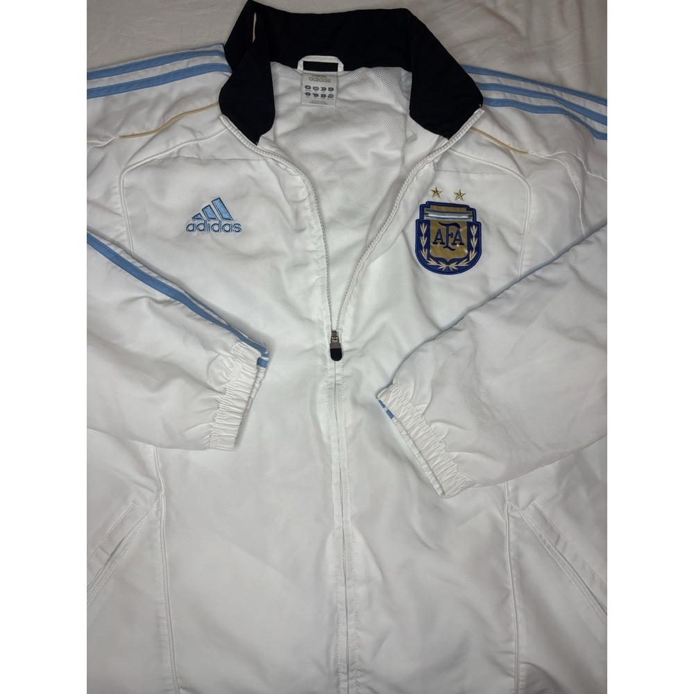 Adidas Argentina AFA National Team Soccer Warmup Full Zip Jacket Men's XL White